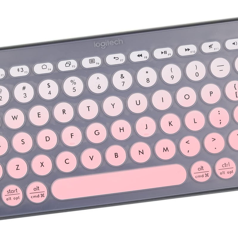 MUBUY-GOL Keyboard Cover for Logitech K380 Pebble Multi-Device Bluetooth Keyboard/Logitech Pebble Keys 2 K380s/Logitech K380 Multi-Device Bluetooth Keyboard, Logitech K380 Wireless Keyboard Cover Skin(GPink) - Image 3